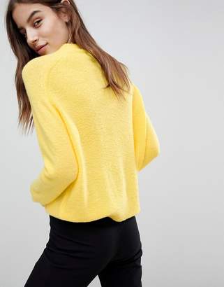 ASOS DESIGN Sweater In Fluffy Yarn With Crew Neck