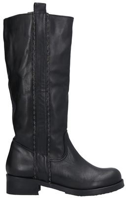 Womens Shoes Boots Over-the-knee boots Divine Follie Leather Knee Boots in Black 