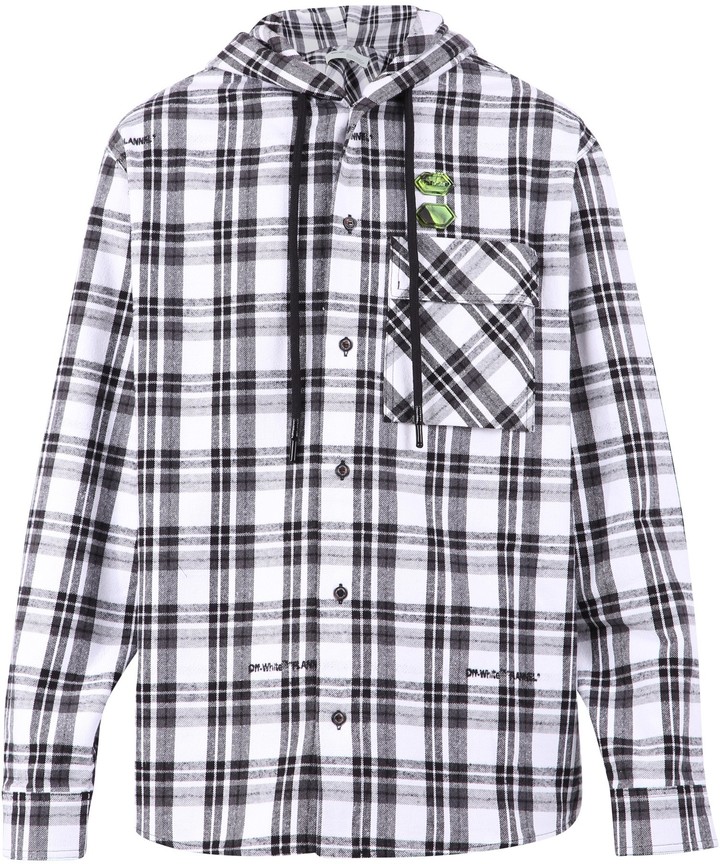 off white hooded shirt