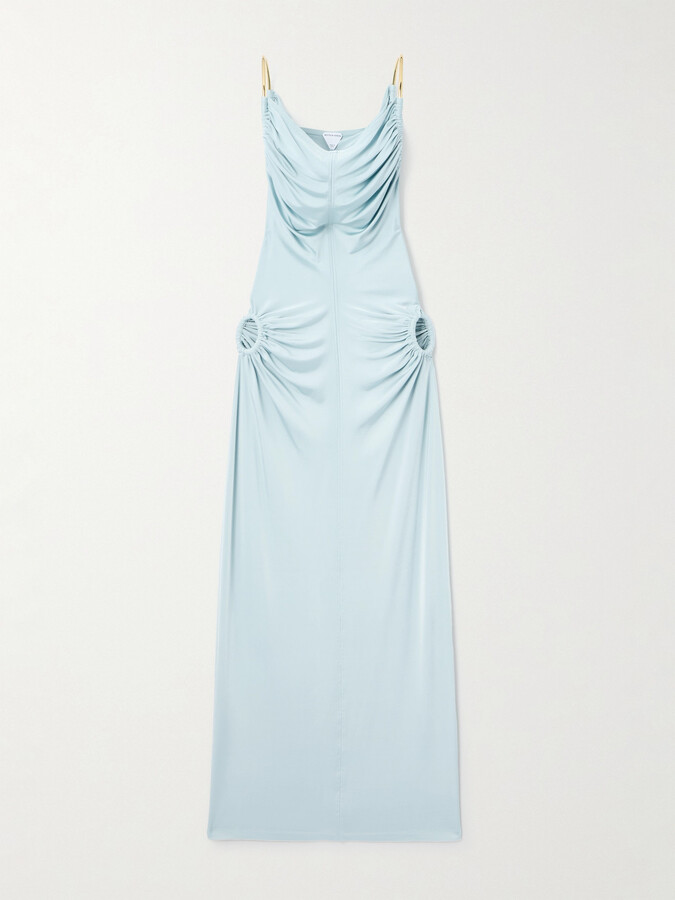 Bottega Veneta Fluid Suede Midi Dress With Metal Detail