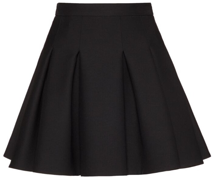 Valentino Wool-Silk Pleated Mini Skirt - ShopStyle