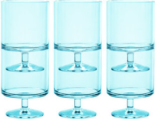 Abode Homewares Tarhong 9.4 Oz Stacking Wine Goblet, Aqua Set Of 6