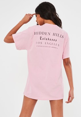 Missguided Pink Hidden Hills Graphic T Shirt