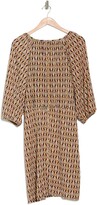 Thumbnail for your product : London Times Tie Neck Cold Shoulder Geometric Print Sheath Dress
