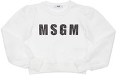 Thumbnail for your product : MSGM Sequined Logo Cotton Sweatshirt