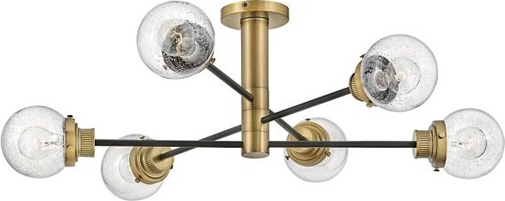 Hinkley Poppy Semi-Flushmount Light in Black, Size: Large