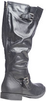 Thumbnail for your product : Wet Seal Tall Buckle Moto Boot (Wide Width)
