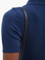 Thumbnail for your product : JoosTricot Oversized Point-collar Cotton-blend Polo Shirt - Navy
