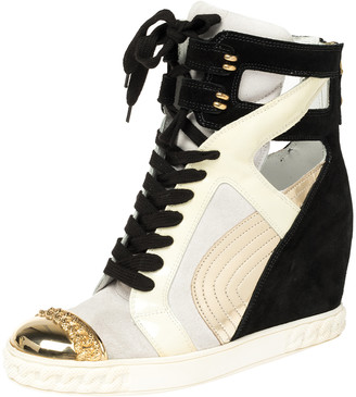 multicolor wedge sneakers