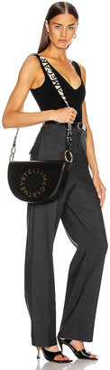 Stella McCartney Leather Flap Shoulder Bag in Black | FWRD