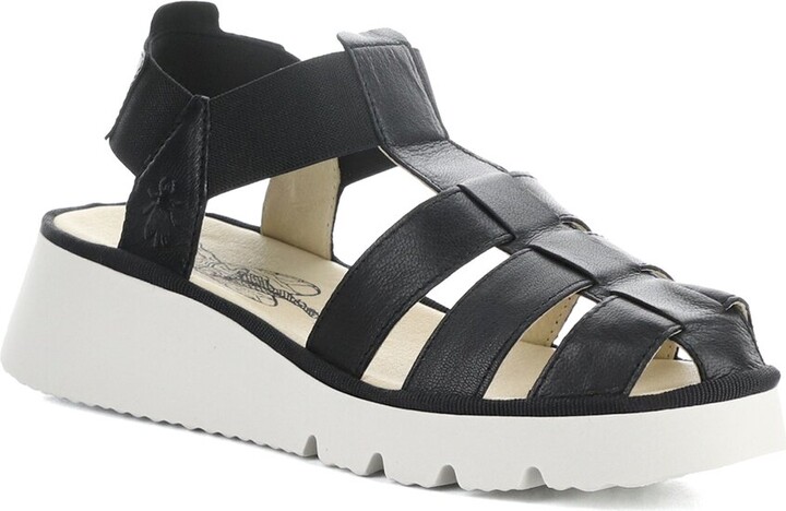 Fly London Pefi Leather Wedge Sandal