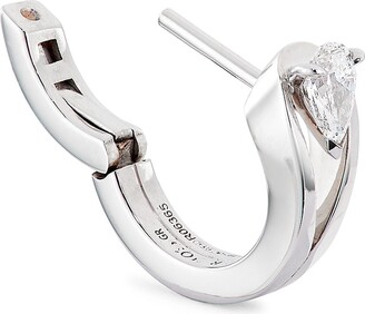 Repossi Serti Inversé 18K White Gold & Diamond Single Hoop Earring