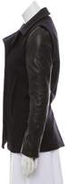 Thumbnail for your product : AllSaints Wool Leather-Trimmed Coat