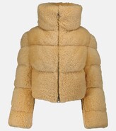 Cropped shearling down jacket 