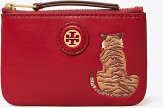 Tory Burch Leather Printed Card Case Key Ring - ShopStyle