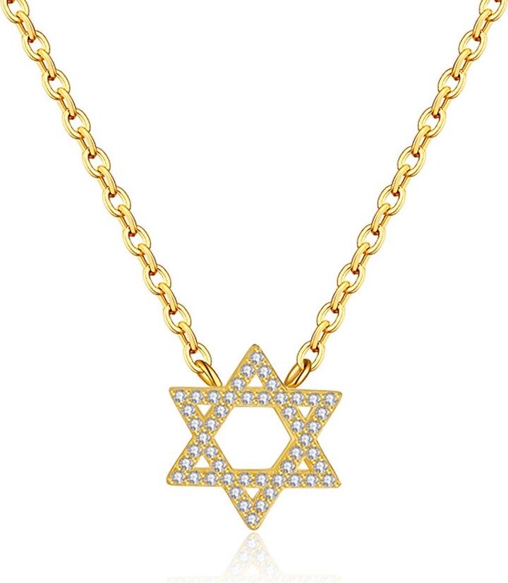 Outofoffice Star Of David Gold Pave Charm Necklace