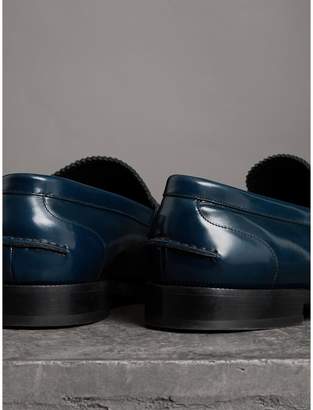 Burberry Kiltie Fringe Leather Loafers