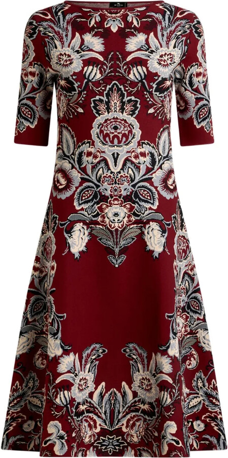 Etro Jacquard Floral Midi Dress