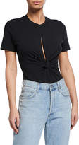 Thumbnail for your product : Alexander Wang Alexanderwang.T Compact Jersey Knot-Front Bodysuit