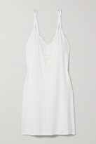 Thumbnail for your product : Eberjey Naya Lace-trimmed Stretch-tencel Modal Chemise - Ivory