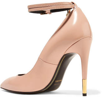 Tom Ford Padlock Glossed-leather Pumps - Beige