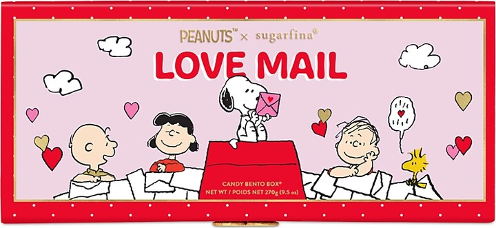 sugarfina Peanuts Love Mail 3 Piece Candy Bento Box