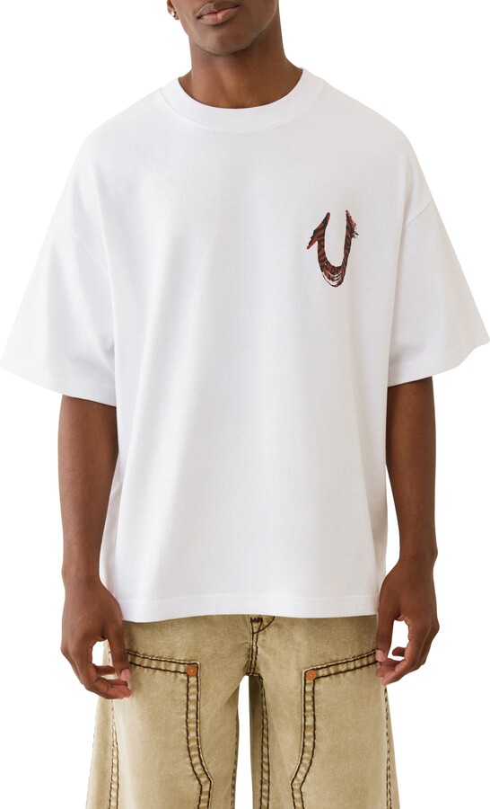 True Religion Painted Oversized Cotton Graphic T-Shirt