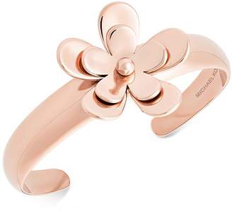 Michael Kors Rose Gold-Tone Flower Cuff Bracelet