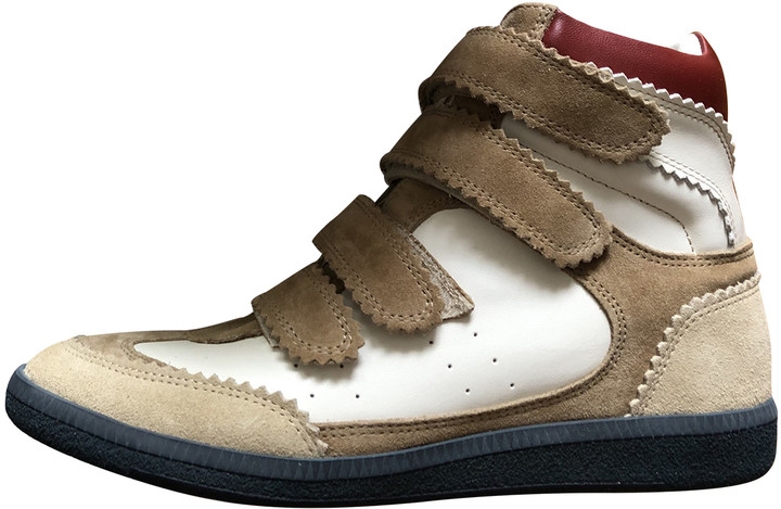 Isabel Marant Bilsy Beige Leather Trainers - ShopStyle Sneakers \u0026 Athletic  Shoes