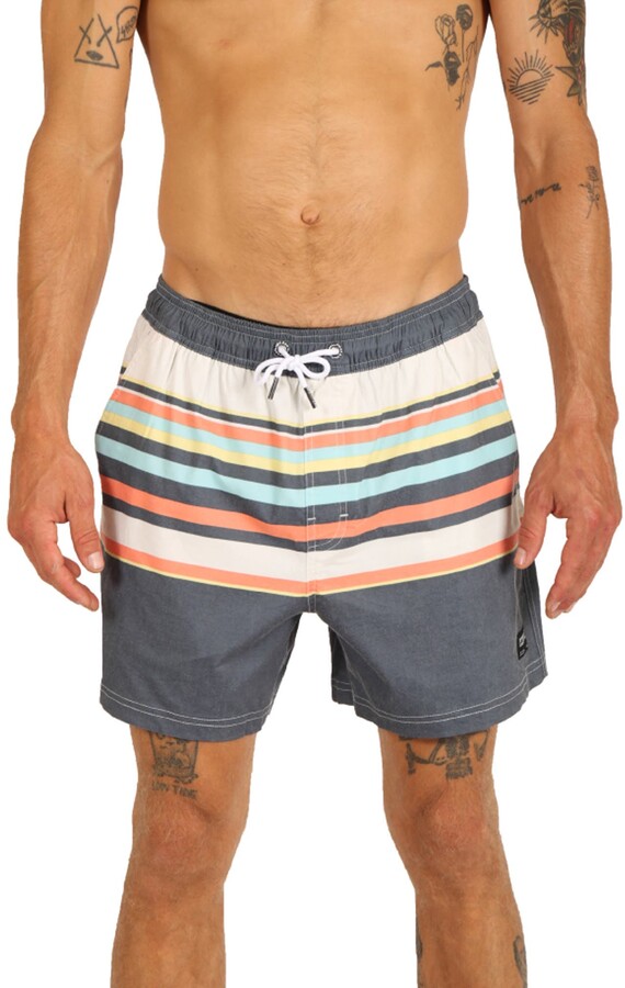 Mens Blue Stripe Board Shorts | Shop the world's largest 