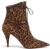 leopard print lace up boots