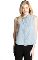 Thumbnail for your product : Rag and Bone 3856 Rag & Bone light blue denim button front 'Tent' sleeveless top