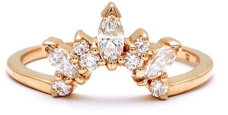 Anna Sheffield Marquise Diamond Butterfly Tiara Ring - Yellow Gold