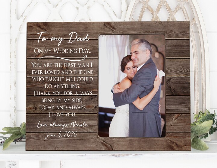 Father Of The Bride Gift Dad Wedding Frame Personalized Dad Wedding Step Gift