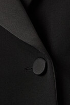 Thumbnail for your product : Saint Laurent Double-breasted Satin-trimmed Grain De Poudre Wool Blazer - Black