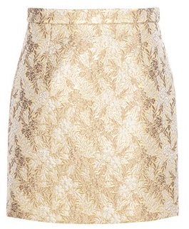 Michael Kors Collection Metallic jacquard wool and silk-blend miniskirt