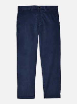 Topman Blue Hawtin Cropped Corduroy Trousers*