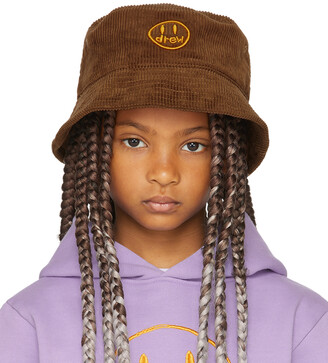 drew house SSENSE Exclusive Kids Brown Painted Mascot Bucket Hat