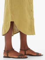 Thumbnail for your product : Gianvito Rossi Jaime Leather Flat Sandals - Khaki