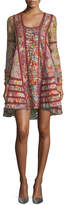Thumbnail for your product : Valentino Long-Sleeve Floral Eyelet Lace A-Line Dress