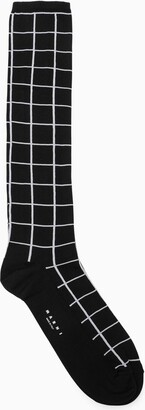 Marni Black/white check pattern long socks