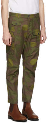 DSQUARED2 Green and Brown Camo Sexy Cargo Pants