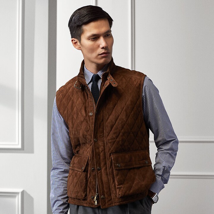 Suede Mens Vest Quilted | Shop The Largest Collection | ShopStyle