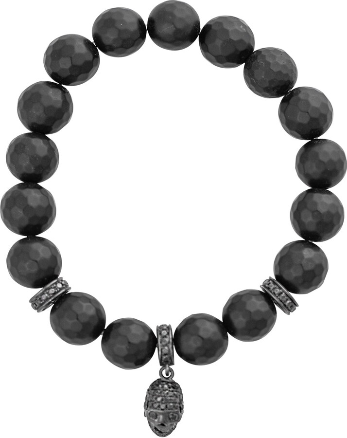 Loree Rodkin Skull Charm Onyx Bead Bracelet