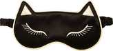 Thumbnail for your product : Charlotte Olympia Black Silk Satin Cat Nap Slipper Set