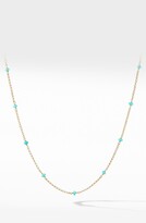 Thumbnail for your product : David Yurman Cable Collectibles Bead & Chain Necklace in 18K Yellow Gold with Turquoise