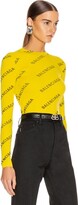 Thumbnail for your product : Balenciaga Long Sleeve Rib Knit Top in Abstract,Yellow