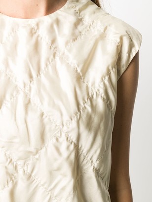 Acne Studios Quilted Silk Shift Dress