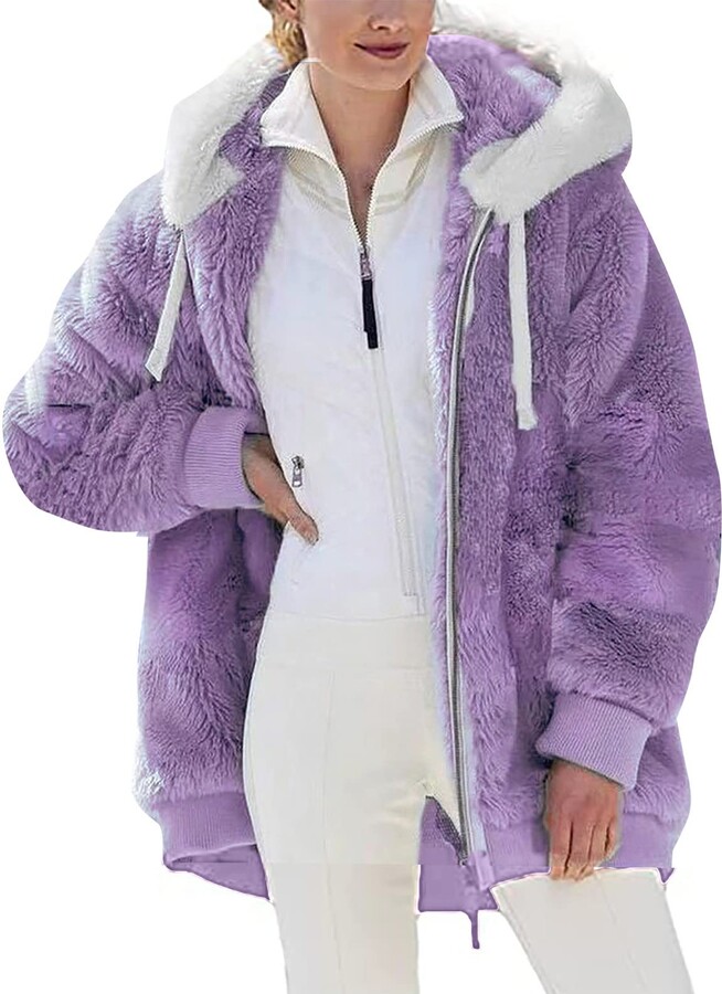 mauve fuzzy jacket