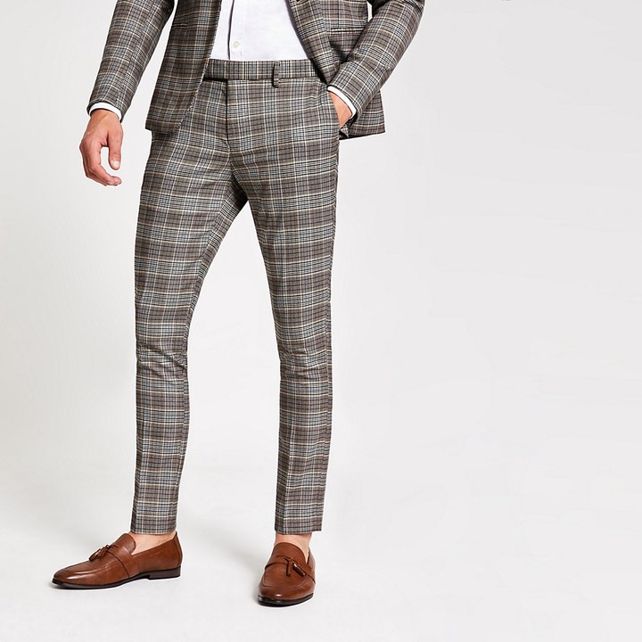 super skinny tartan trousers